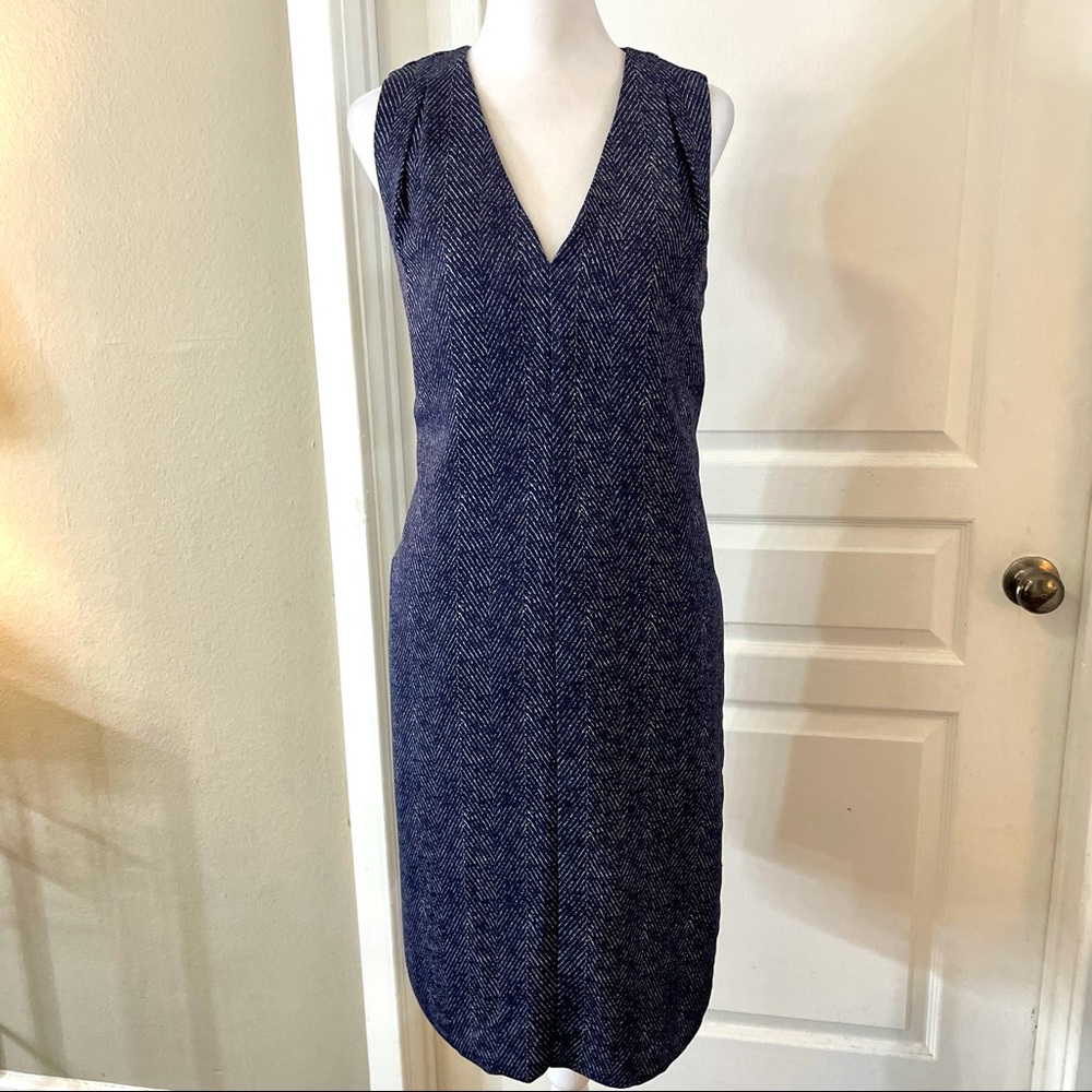 Banana Republic Navy Blue Herringbone Dress